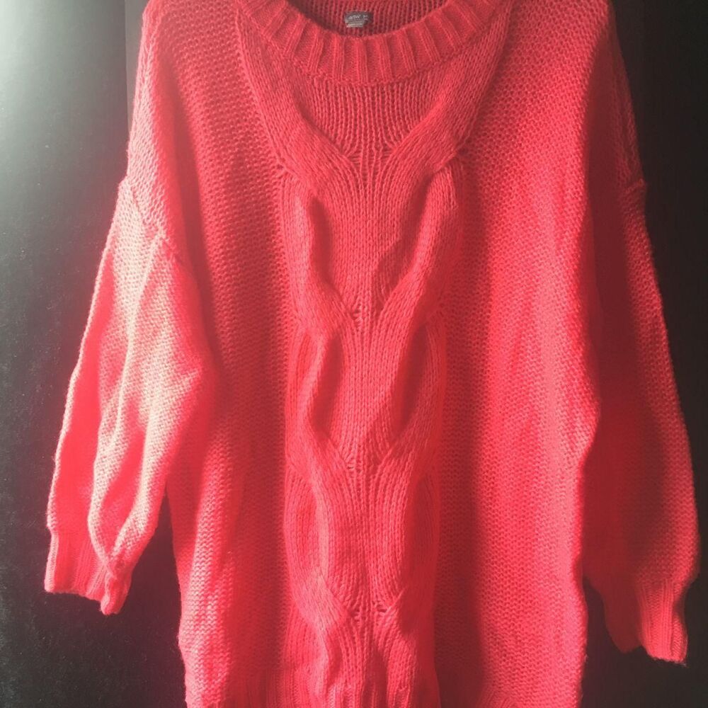 Aerie Women's Red and Pink Jumper Sweater